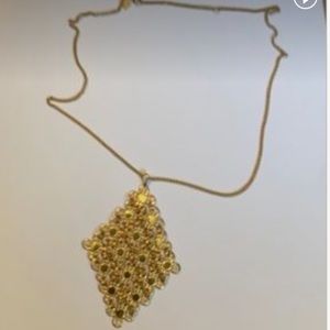 Vintage Sarah Coventry Necklace Diamond Shaped Mesh Pendant